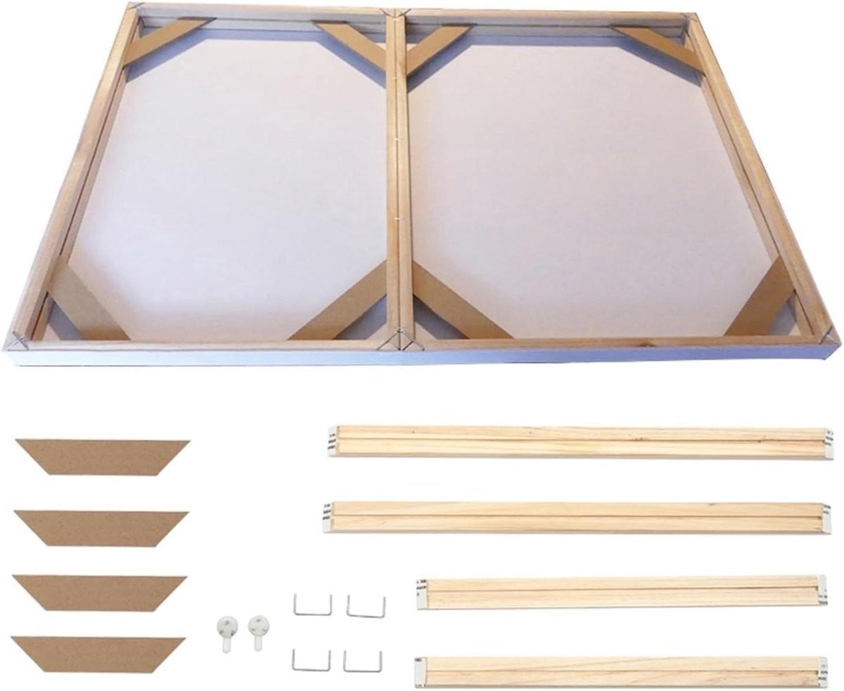 Houten Fotolijst Canvas Frame voor DIY Schilderen in Houtkleur B: 100 cm, H: 50 cm