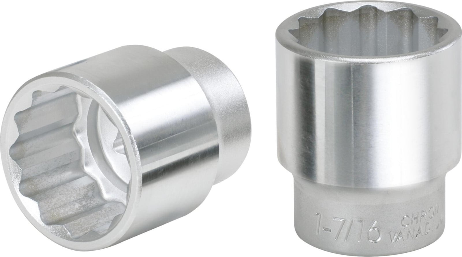 KS Tools 1 inch doornut, 12-kant, kort, 77 mm (911.1069)