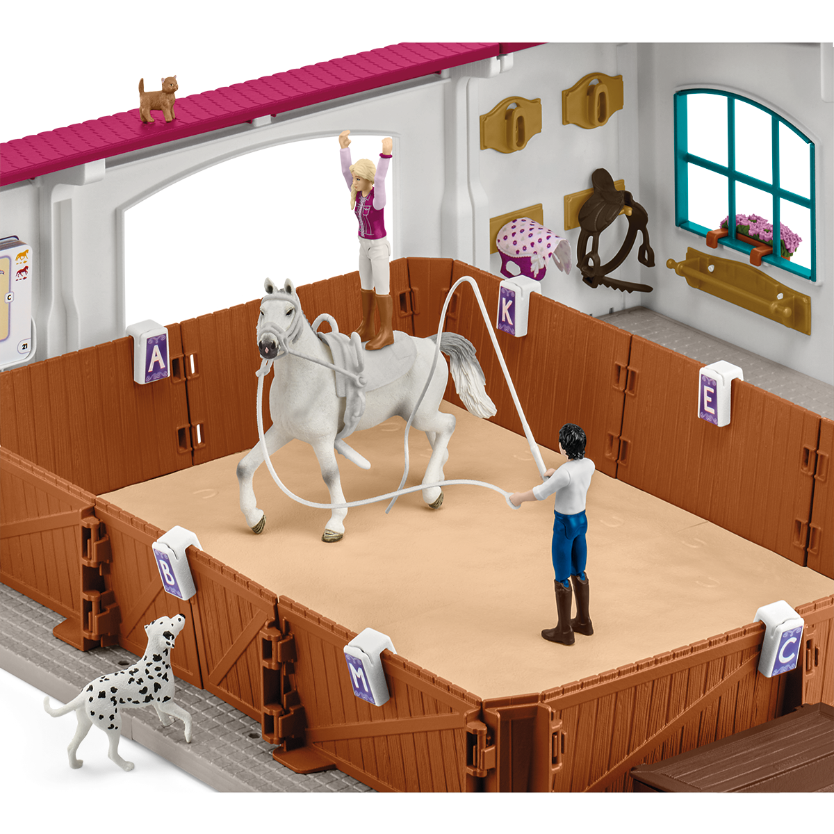 Schleich Horse Club Riding Arena Peppertree Playset - 179 Piece Equestrian Playset for Kids - Ages 5-12