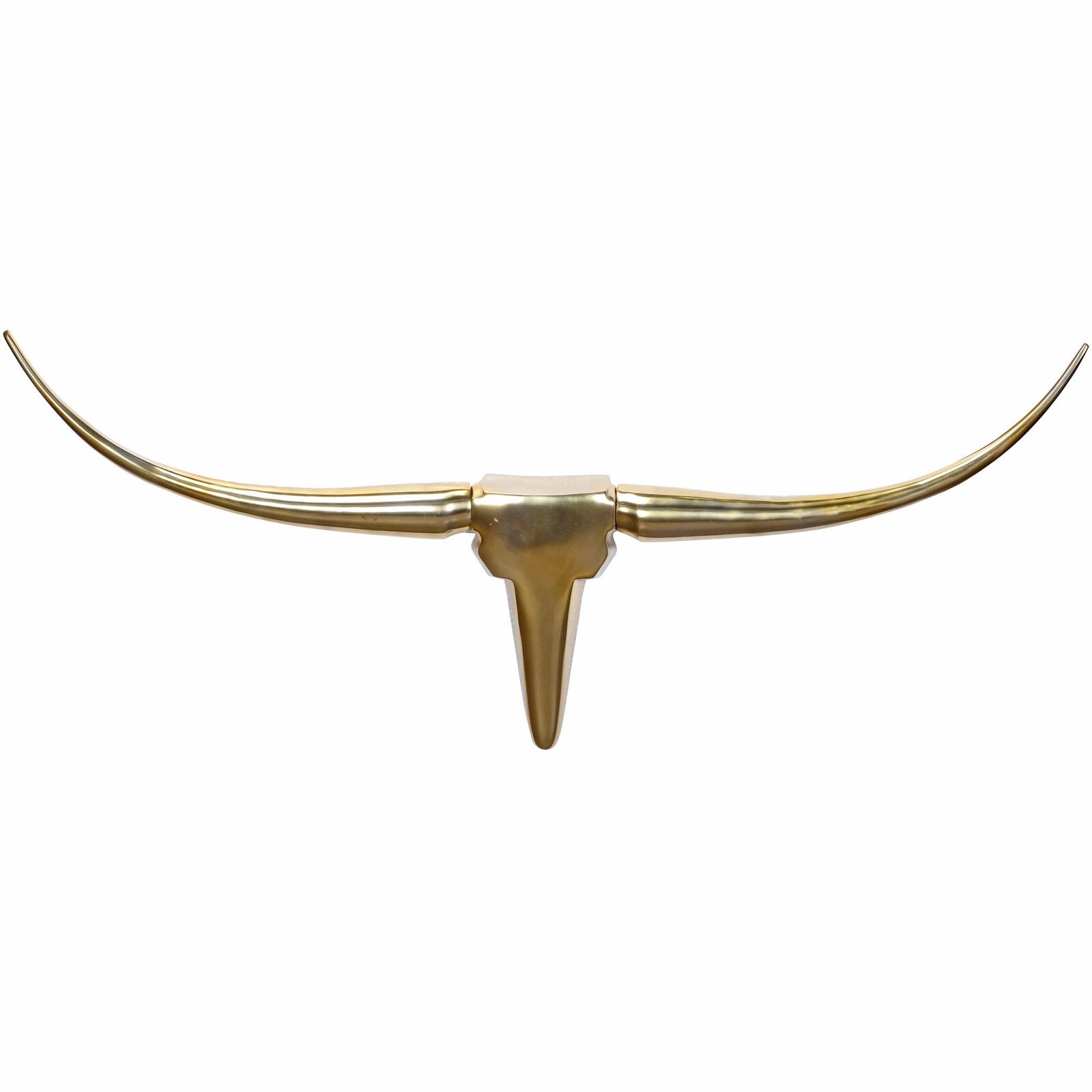 WOHNLING WL1.392 Bullgeweih M Aluminium Gold Wanddeko 100cm