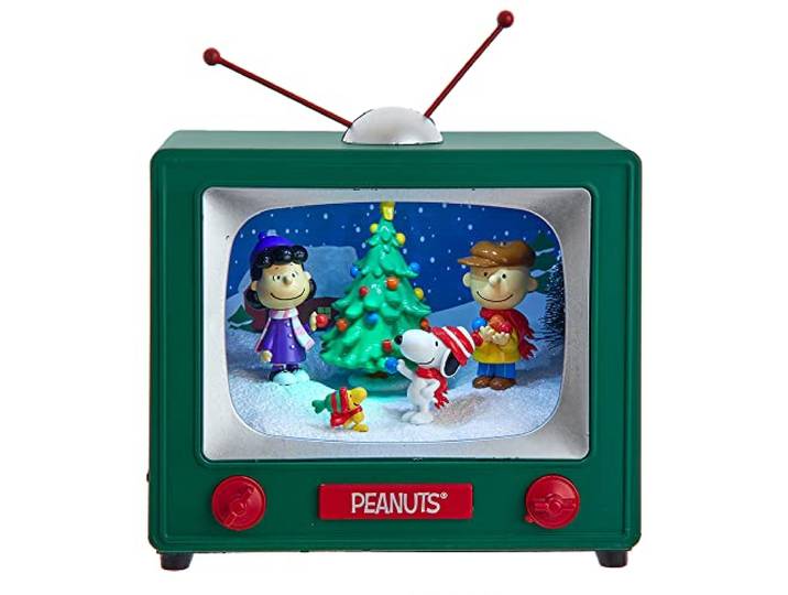 Peanuts Kurt Adler 15,2 cm batteriebetriebener Outdoor-Szene, Musik-TV-Tisch