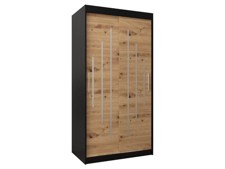 ABIKS MÖBEL Schwebetürenschrank YORK Schlafzimmerschrank - mit Kleiderstange, Regalen
