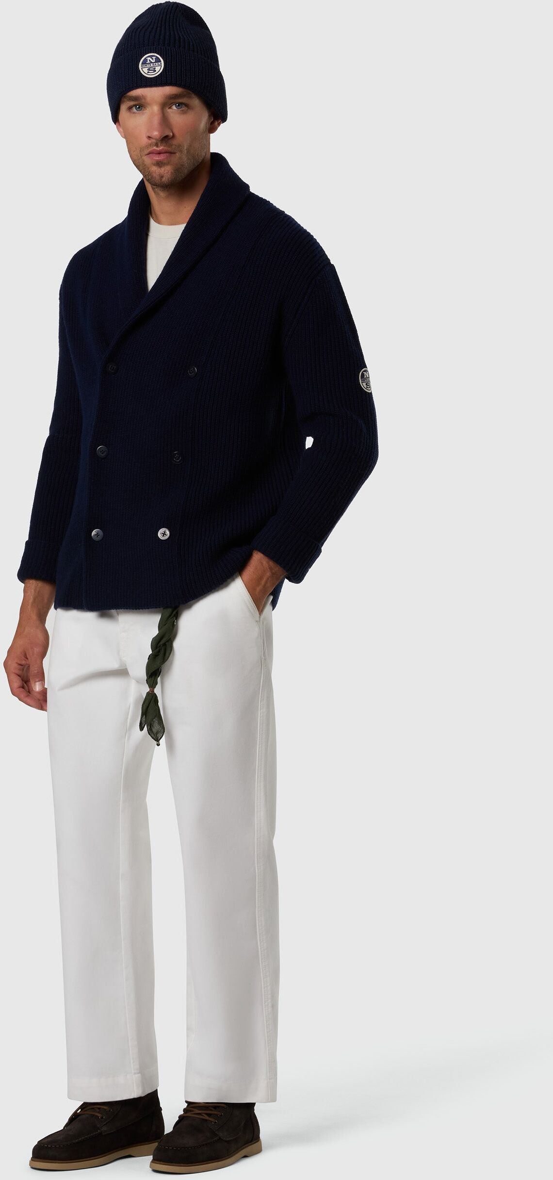 North Sails Klassische Strickjacke mit zweireihigem Verschluss Black iris XL