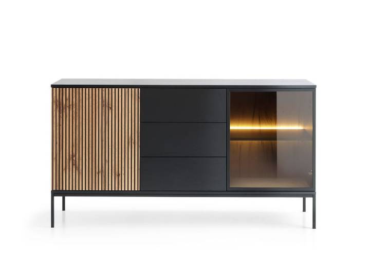 Sideboard – SENTO – Sonoma Eiche / Schwarz