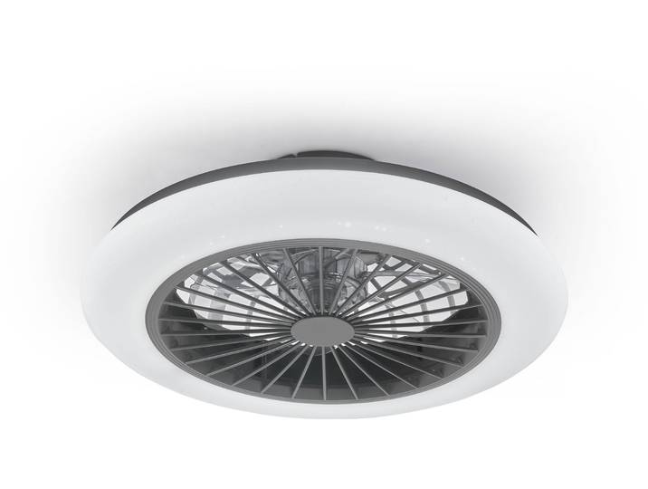 REALITY LEUCHTEN LED Deckenleuchte Stralsund Deckenventilator , schwarz (schwarz matt), 1, Ø 50cm H: 16,8cm, 1 Stk., Leuchten, Deckenlampe, Ventilator, Fernbedienung, Ventilator getrennt schaltbar, LED Deckenleuchte