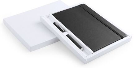 Set carnet et stylo personnalisé Marden PU noir