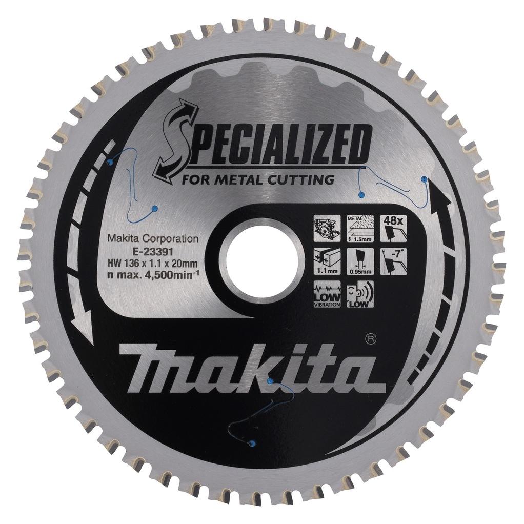 Shots Makita Zubehör E-23391 Spezialkreissägeblatt Dünnblech 136x20x1.1 48T -7g (64672639)