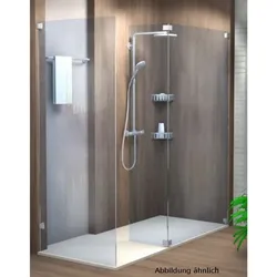 Sprinz Walk-In-Duschkabine Walk-In Freistehende Scheibe mit Seitenwand „Inloop“ rahmenlos B: 1800 mm H: 2100 mm T: 8 mm