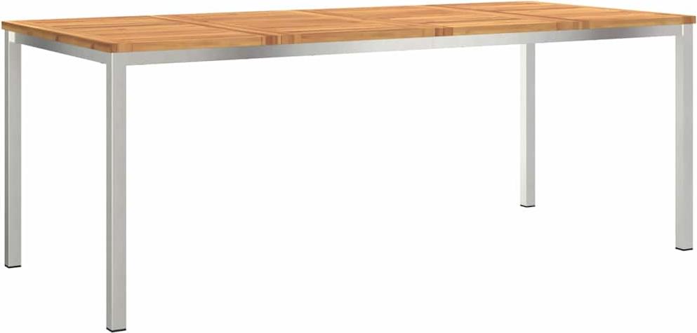 vidaXL Esstisch 200x90x75 cm Massives Akazienholz und Edelstahl