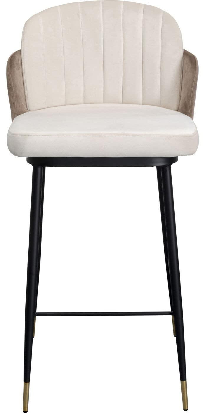 Kare Design barkruk Hojas, beige, fluweellook, H 99 cm x B 50 cm x D 51 cm