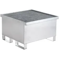 Hardwex Auffangwanne mit Gitterrost, unterfahrbar, feuerverzinkt, für 1 x 200-l-Fass, 216 l