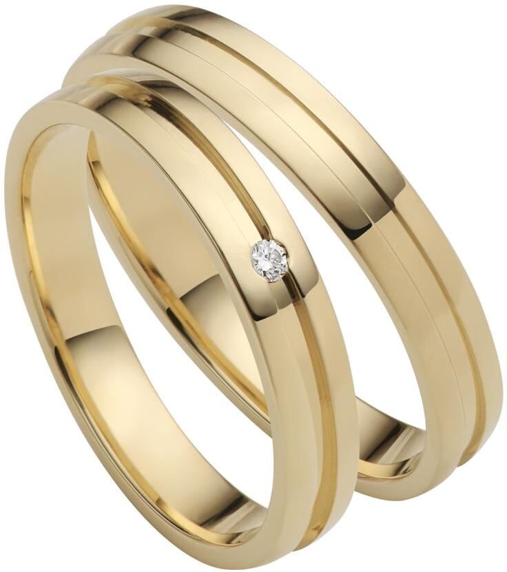 Trauring FIRETTI "Schmuck Geschenk Gold 750 Hochzeit Ehering "LIEBE" Gr. 70, gold (gelbgoldfarben), Fingerringe, Damen, 70, ohne Brillant, Gelbgold 375, 3,5mm, Trauring, Made in Germany, wahlweise mit oder ohne Brillant