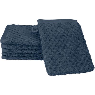 Waschhandschuh ROSS "Harmony", blau (denim), B:16cm L:22cm, Frottier, Baumwolle, Handtücher, 100 % Baumwolle, Hoch Tief Struktur, viele Farben