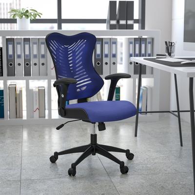 Flash Furniture High-Back Mesh Swivel Office Chair with Padded Armrests