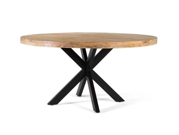 Table à manger ronde en bois de manguier, diamètre 120 cm