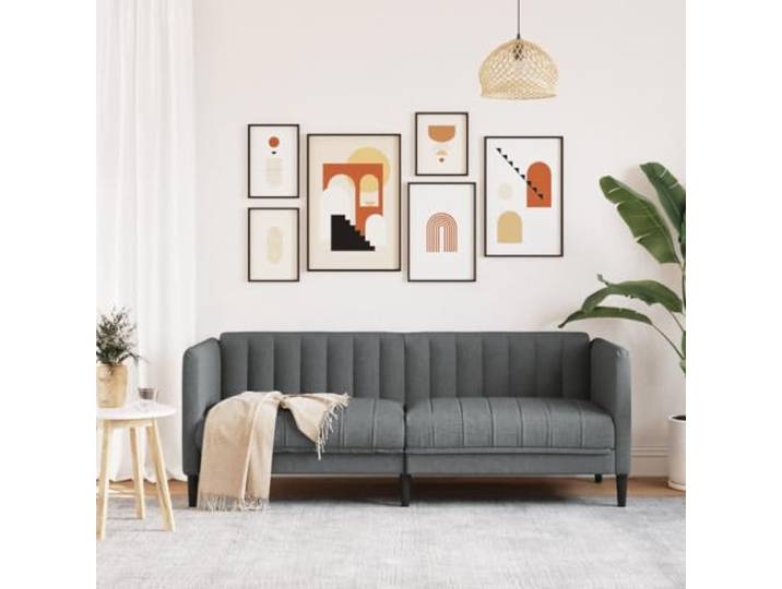 KTHLBRH 2-Sitzer-Sofa, dunkelgrau, aus Stoff 176 cm, Füllung aus Schaumstoff, robuste Beine, maximale Belastung 110 kg pro Sitzplatz
