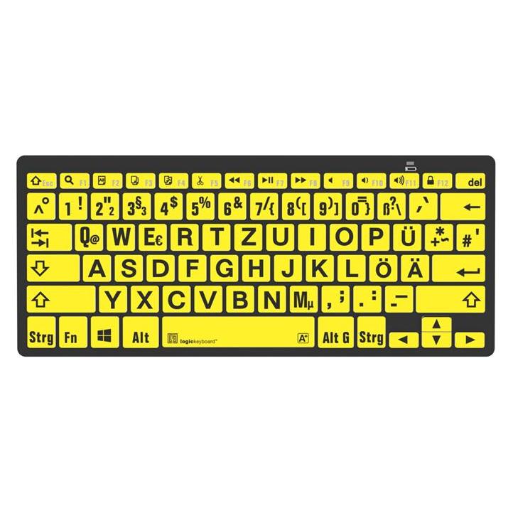 Logickeyboard XL-Print Black on Yellow dt. (PC/BT) (DE, Kabellos) (LKB-LPBY-BTPC-DE)