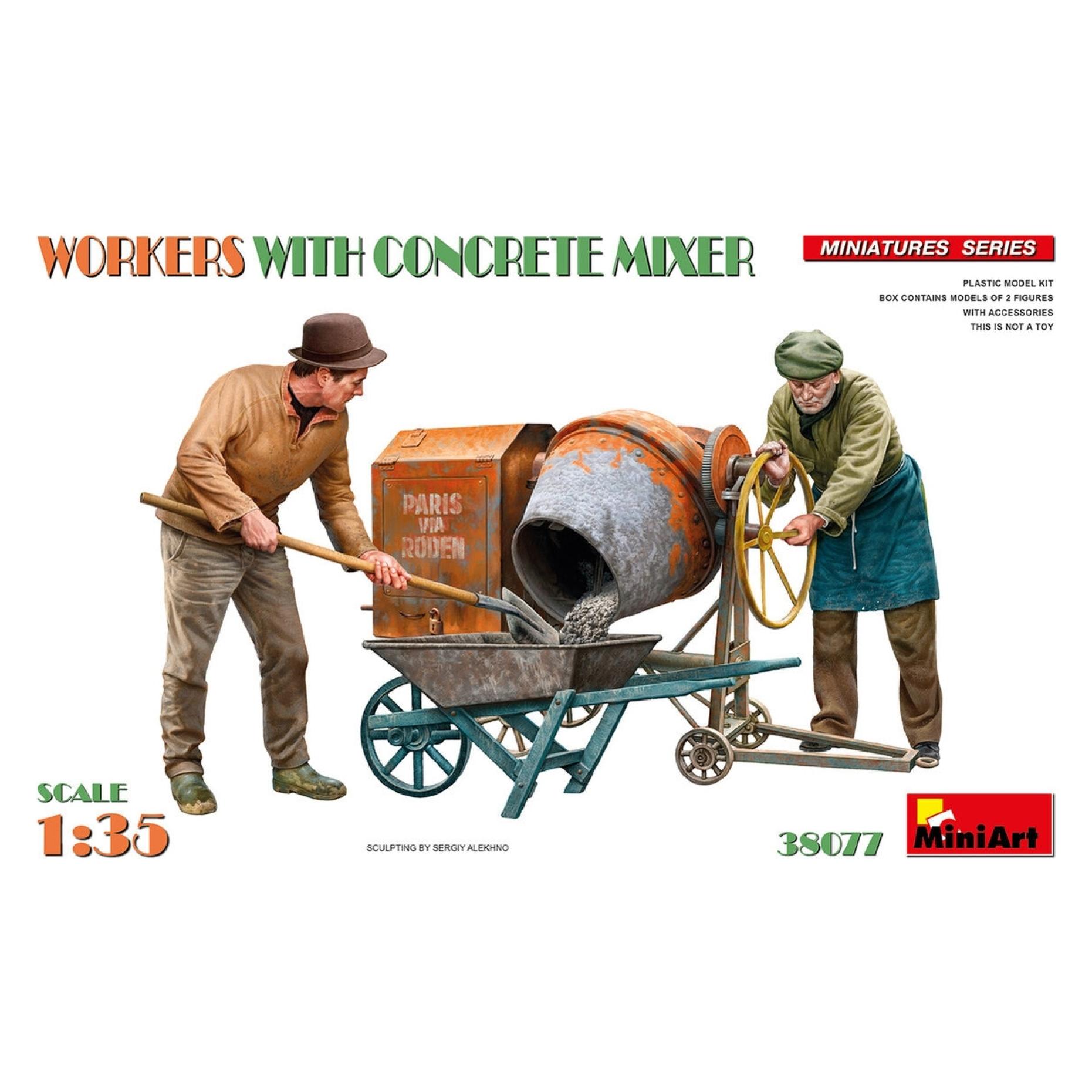 Mini art 1:35 Fig.-Set Bauarbeiter m. Mischer (2) (550038077)