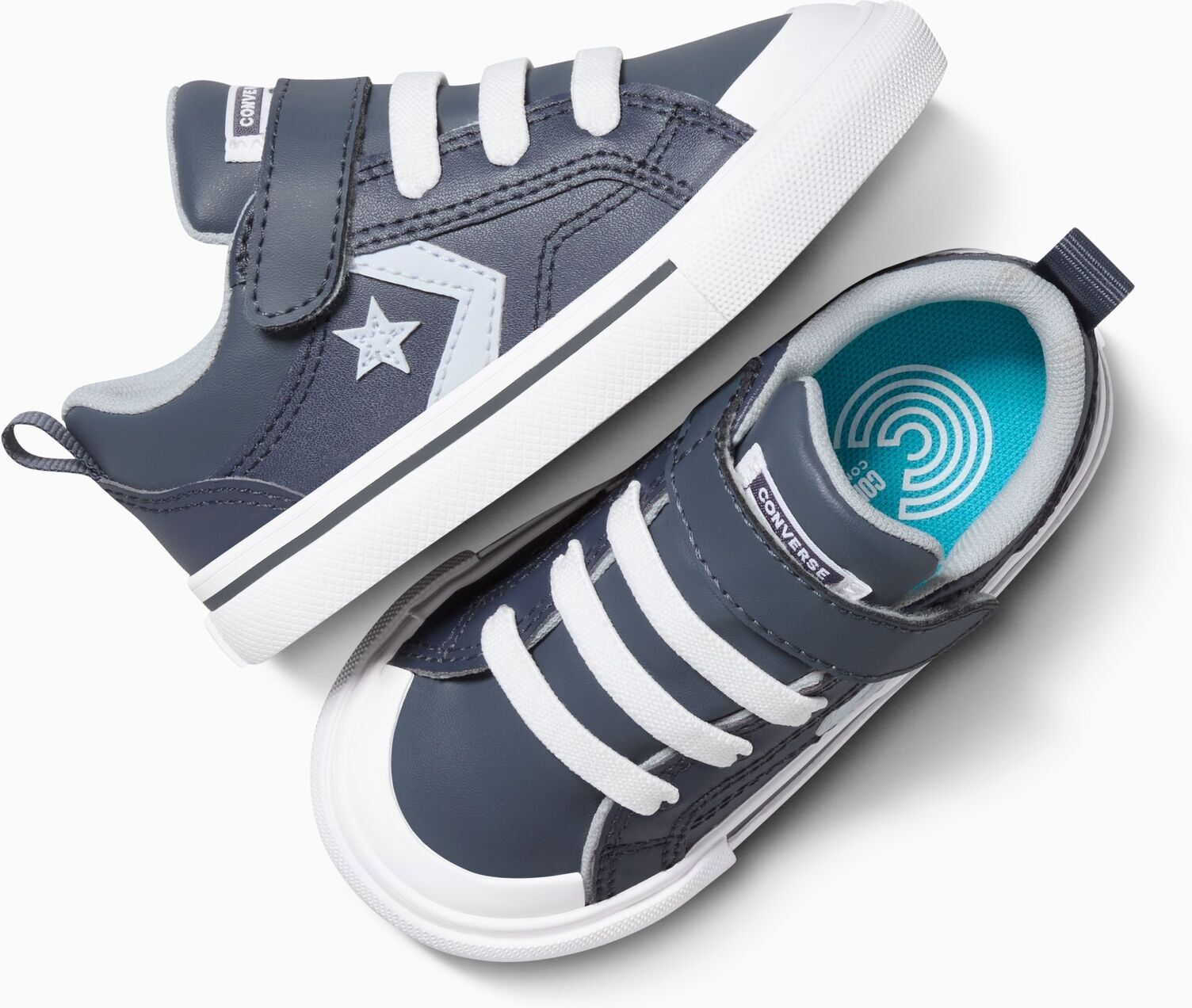 Sneaker CONVERSE "PRO BLAZE STRAP", Kinder, Gr. 21, atmungsaktiv, blau (cold stare, just chill, weiß), Textil, Schuhe Sneaker
