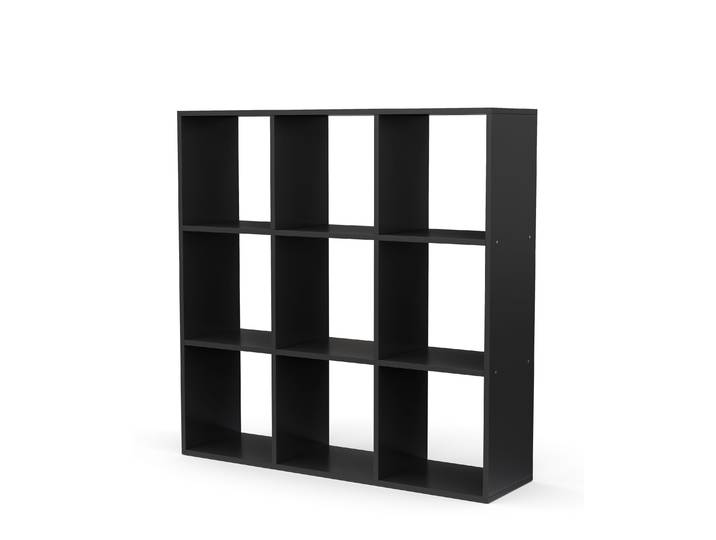 Bücherregal Raumteiler NOUR 9 Fächer 107 x 107 cm schwarz