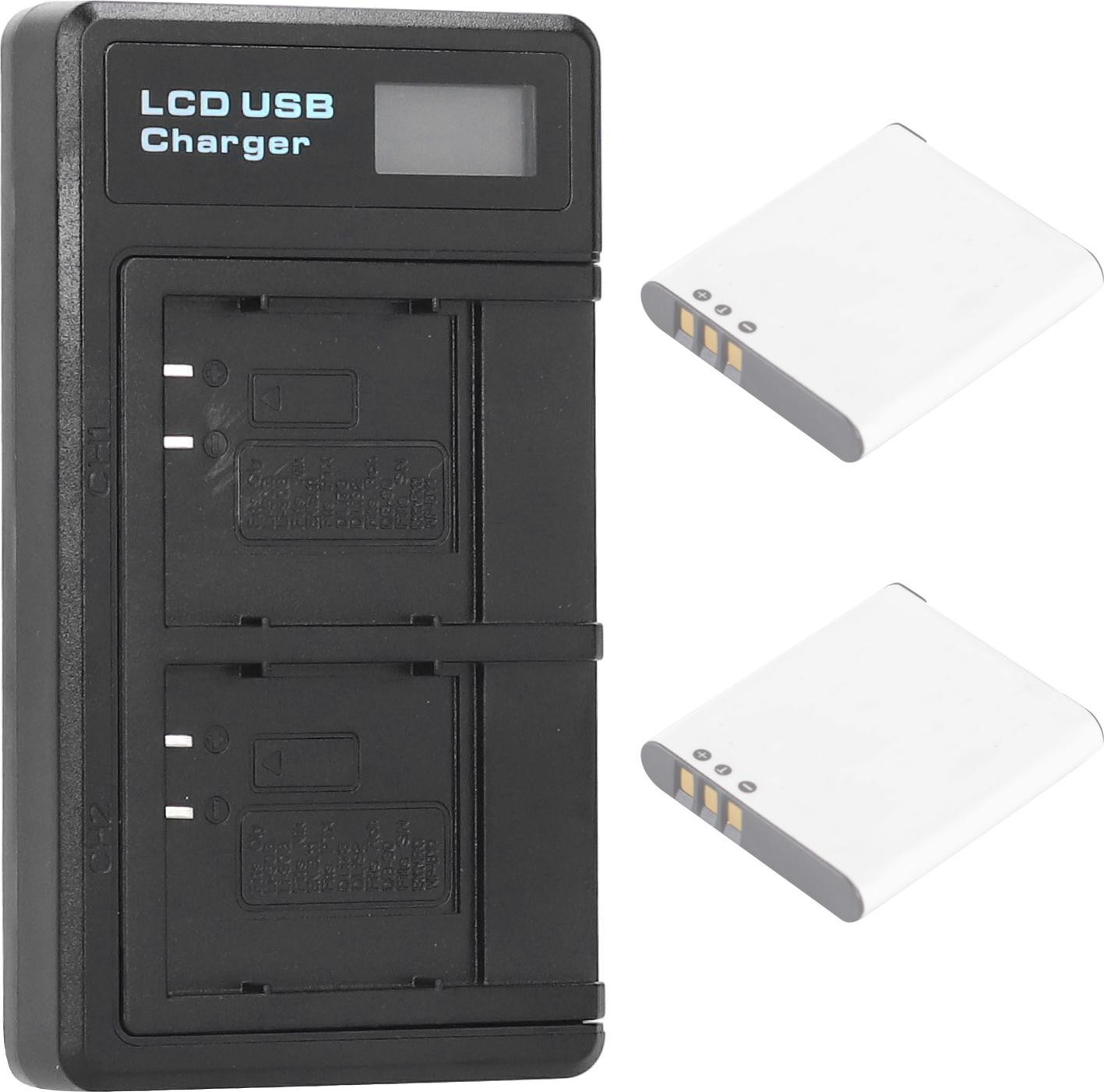 Gistuch Draagbare camerabatterij-oplader voor LI-50B met dubbele aansluiting en LCD-display