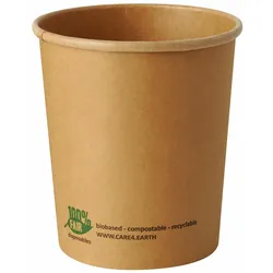 VEPATIM 25x PAPSTAR Bio-Suppenbecher Pappe rund 940 ml braun biologisch abbaubar