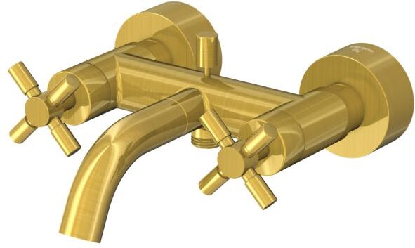 Steinberg Serie 250 Wannen-Zweigriffarmatur 2501100BG Aufputz, Ausladung 203mm, Brushed Gold