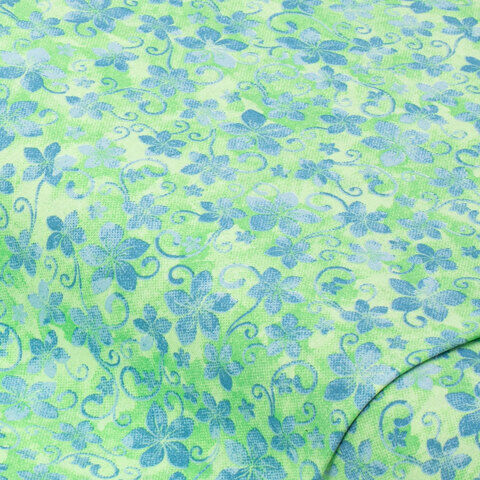 Baumwollstoff Batik-Blüte "Mona", blau/grün