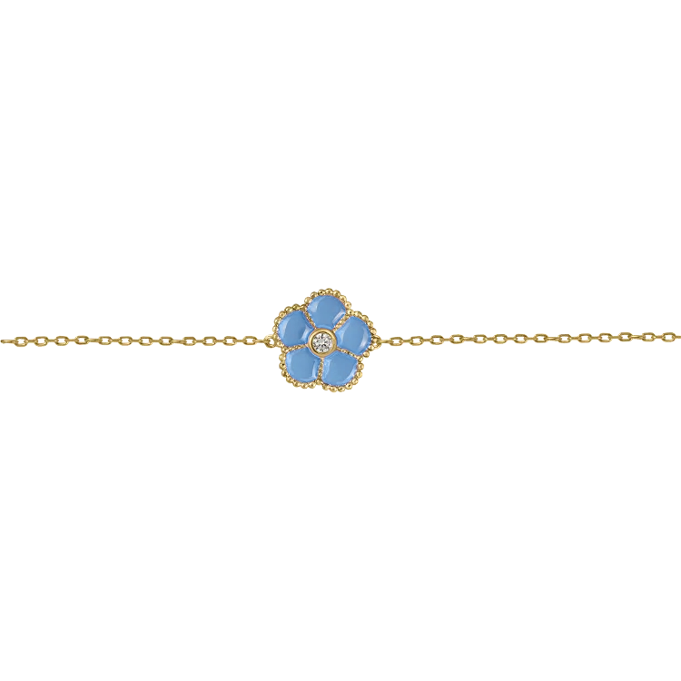 Jacques Lemans Armband Blume Sterlingsilber vergoldet mit Emaille/Zirkoni
