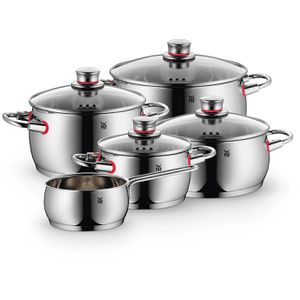 WMF Topfset Quality One, Edelstahl, induktionsgeeignet, mit 4 Glasdeckeln, 5-teilig
