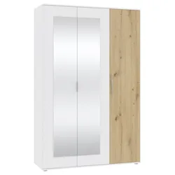 Drehtürenschrank Jan Weiß/Eiche Artisan