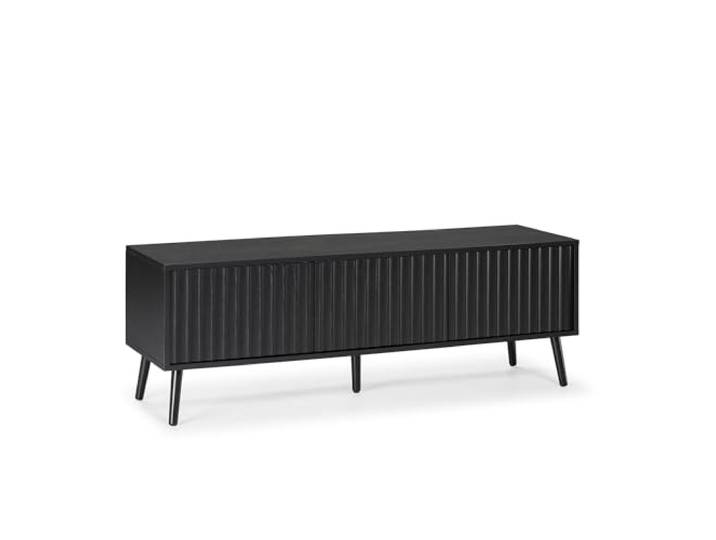 HOMN LIVING TV-Schrank Lluvia 3 Türen, Farbe: Schwarz, 130 cm (Breite) 40 cm (Tiefe) 45 cm (Höhe)