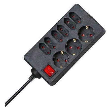 Kopp 129805005 9AC outlet(s) 1.4m Schwarz (9x, CEE 7/16, 1.40 m) (129805005)