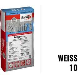 Sopro Bauchemie Saphir 5 Perlfuge Fugenmörtel Mit Perleffekt 15 kg Sack Weiss 10