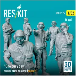 ResKit One busy day carrier crew on deck (scene 1) (6 pcs) (3D Printed)