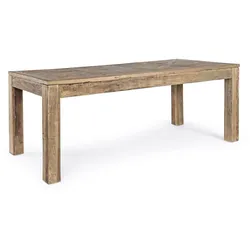 Esstisch Kaily aus recyceltem Ulmenholz, massiver Stil, naturfarben, 200 cm, für 6-8 Personen