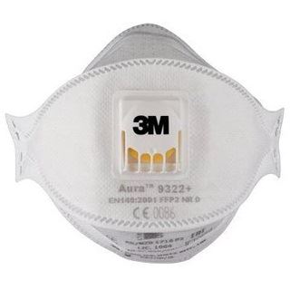 3M Atemschutzmasken AuraÖ Comfort Cool FlowÖ 9322+ FFP2 NR D DIN EN 149:2001, A1:2009, 10 St.