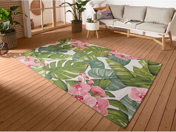 Outdoorteppich HANSE HOME Tropical , bunt, B:160cm H:3mm L:235cm, Polyester, Polypropylen (PP), Teppiche, Outdoorteppich, In-& Outdoor, Teppich, Wetterfest, Balkon, Garten, Wohnzimmer, Floral