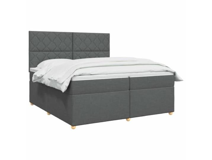 vidaXL Boxspringbett mit Matratze Dunkelgrau 200 x 200 cm Stoff Bietet perfekt ausgewogene Unterstützung, Anpassbar an deine Wunschhöhe, Praktische und energiesparende USB-Beleuchtung