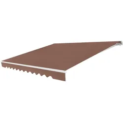 Helloshop26 - Einziehbare Markise 3,6 x 3 m verstellbarer Sonnenschutz 5-35° modernes Design braunes Aluminium 20_0013634