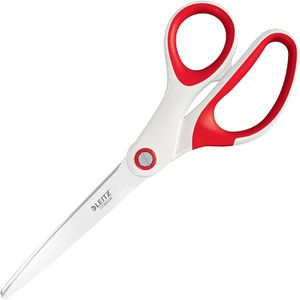 Leitz Büroschere WOW Titan, 5319-22-26, mit Softgrip, aus rostfreiem Stahl, titanbeschichtet, rot, 20,5 cm