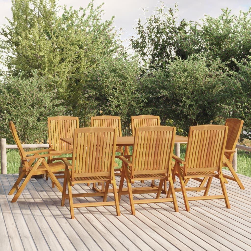 8 verstellbare Gartenstühle aus massivem Teakholz, Gartenmöbel, Gartensitzmöbel, 100kg