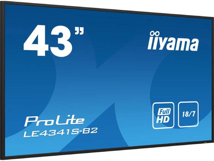 iiyama 108 cm flexibel Full HD professioneel grootformaat beeldscherm met USB-mediaspeler