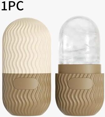 Inspired Living Cooling Silicone Face Ice Roller For De Puffing And Pore Care brown 2