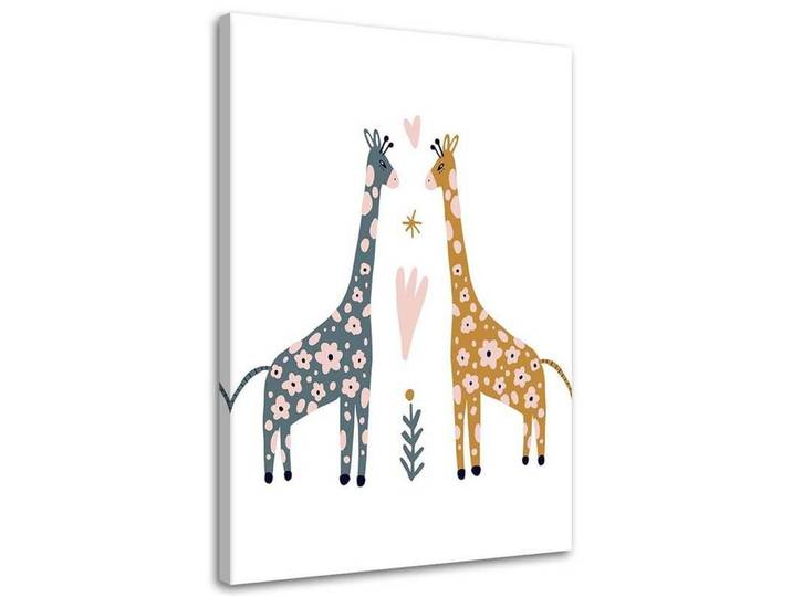 Feeby Leinwandbild Bunte Giraffen, Mehrfarbig, Märchen/ Fantasie, Rechteckig, 70x100 cm, Bilder & Rahmen, Bilder, Leinwandbilder