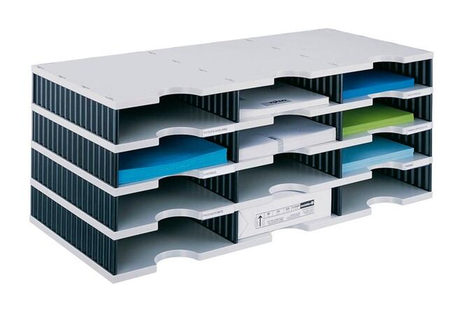 styro Styrodoc Sortierstation DIN C4 12 -Fach grau/schwarz 268-0304.98