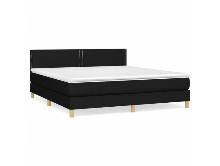 vidaXL Lit boxspring avec matelas noir 180x200 cm Tissu
