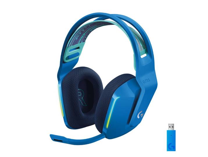 Logitech G G733 wireless gaming, Sans fil, Gaming, 20 - 20000 Hz, 278 g, Casque, Bleu 981-000943