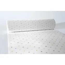 MANK Airlaid Tischläufer Elfi, 40 cm x 24 m , 1 Stück - Ornamente Punkte Frühling