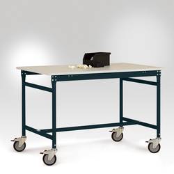 Manuflex LB4083.7016 ESD ESD-Beistelltisch BASIS mobil mit Kautschuk-Tischplatte in Anthrazit RAL 7016, BxTxH: 2000 x 800 x 850 mm Anthrazit